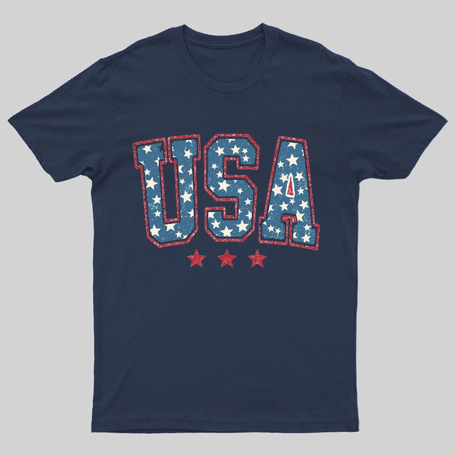 USA  Stars and Stripes Geeky T-Shirt