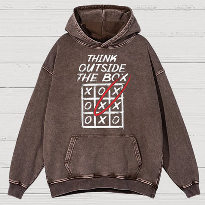 Think Outside The Box Nerd Vintage Distressed Hoodie