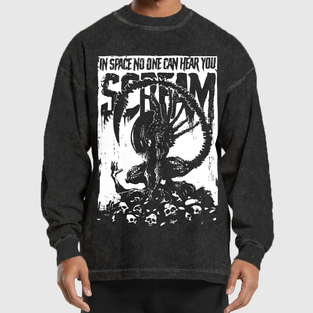 In Space No One Can Hear You Washed Long Sleeve Tee
