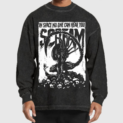 In Space No One Can Hear You Washed Long Sleeve Tee