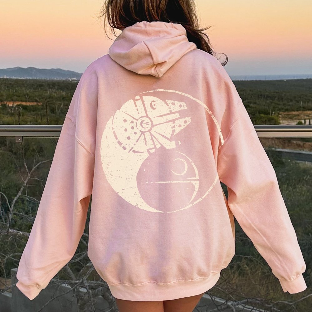 Balancing The Power Geek Printed Back Unisex Cotton Hoodie