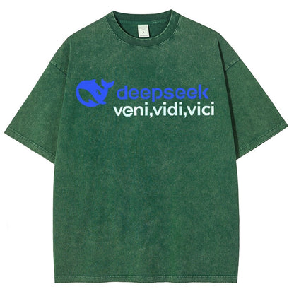 Deepseek R1 Graphic Vintage Distressed T-shirt