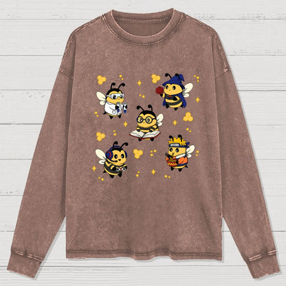 Nerdy Bees Squad Washed Long Sleeve Tee