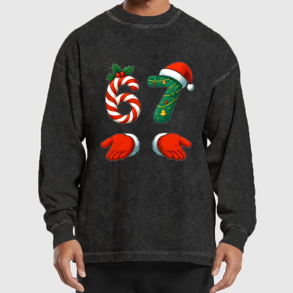 67 Christmas Washed Long Sleeve Tee