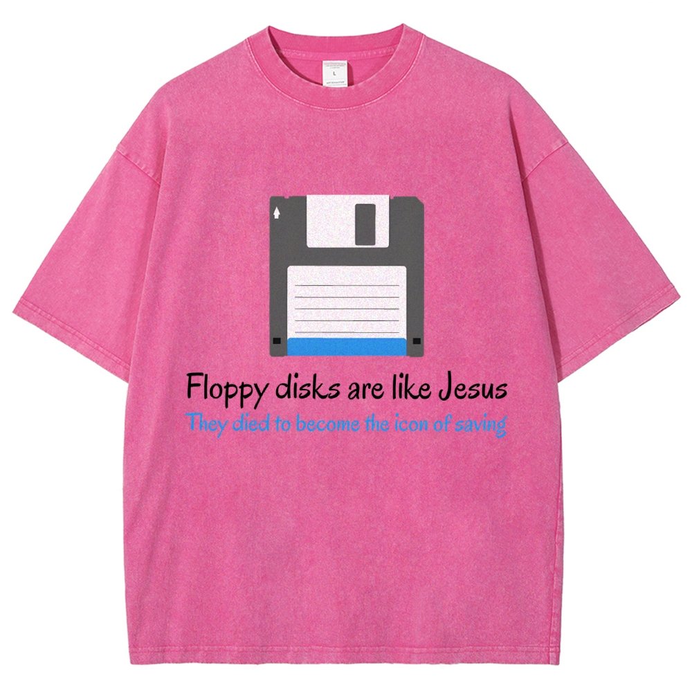 Floppy Disks Are Like Jesus Vintage Distressed T-shirt