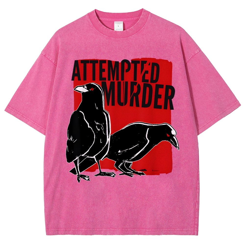 Attempted Murder Crow Vintage Distressed T-shirt