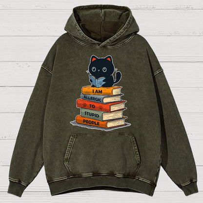 Allergic To Stupid People. Sarcasm Vintage Distressed Hoodie
