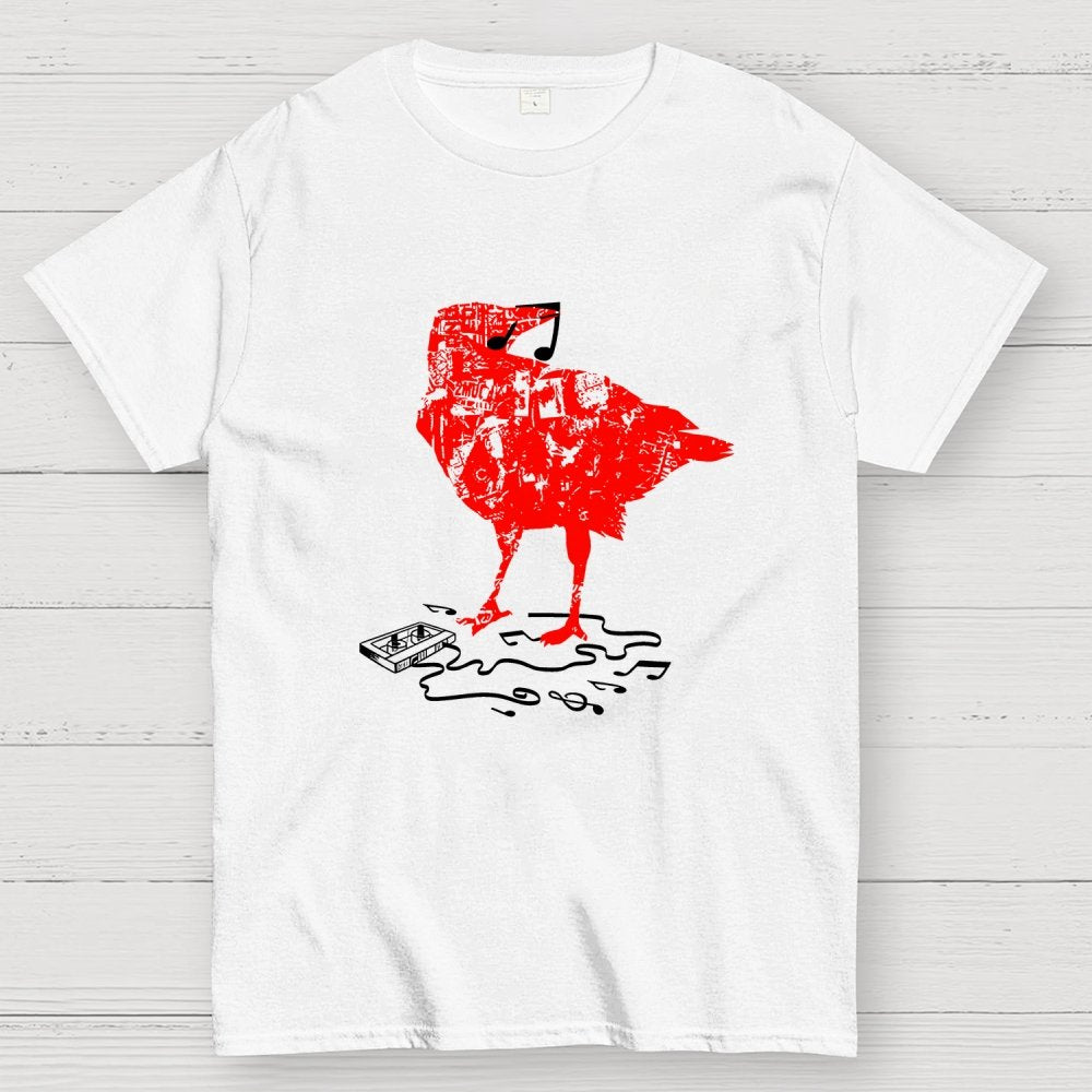 Crow Broken Cassete Tape Geek T-Shirt