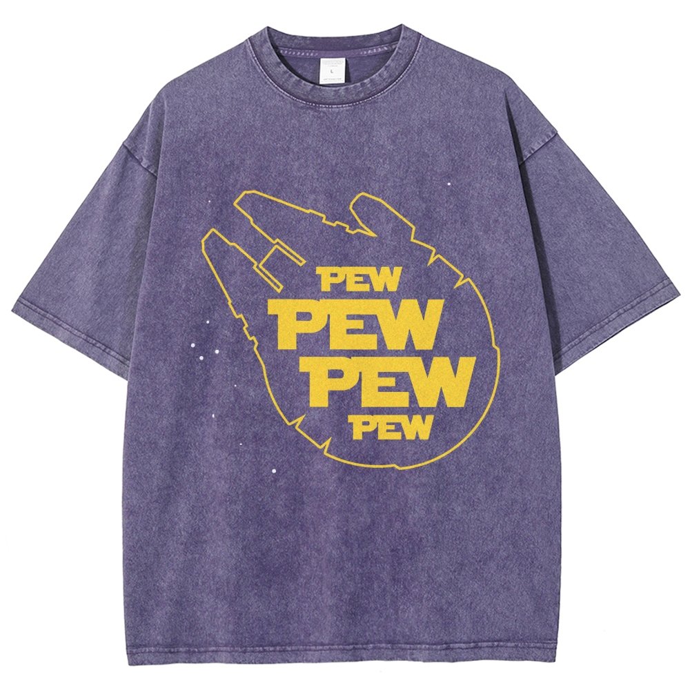 Pew Pew Starship Vintage Distressed T-shirt