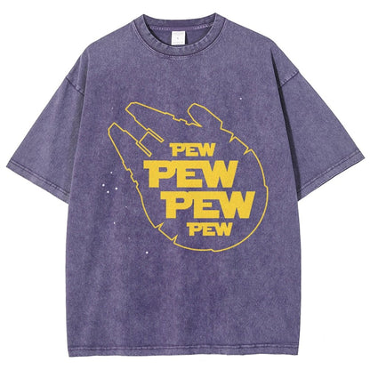 Pew Pew Starship Vintage Distressed T-shirt