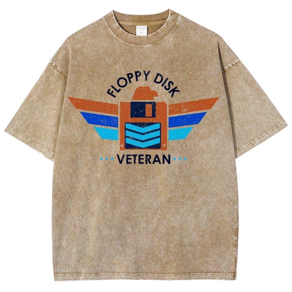 Floppy Disk Veteran Vintage Distressed T-shirt