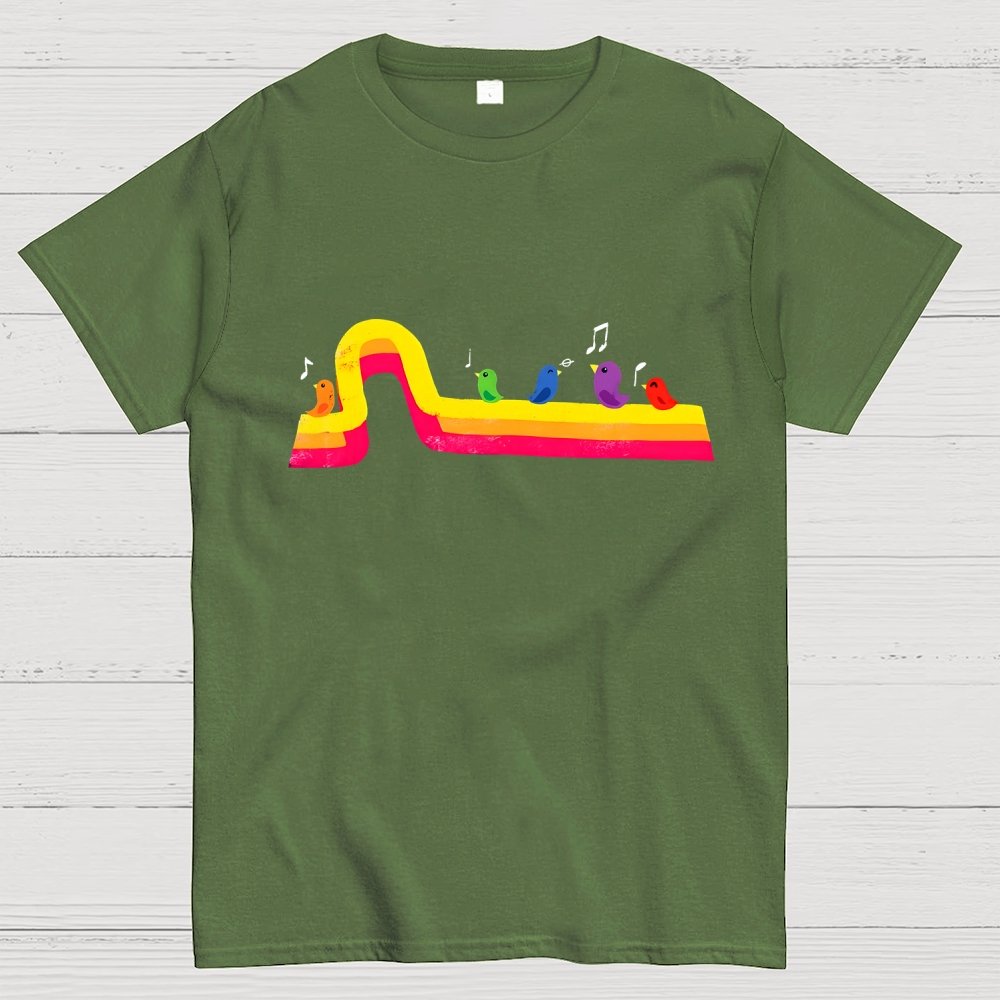 Retro Rainbow Tune Geek T-Shirt