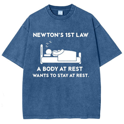 Newton's First Law Vintage Distressed T-shirt