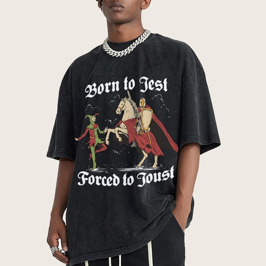 Born To Jest Forced To Joust Vintage Distressed T-shirt