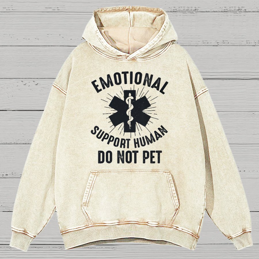 Emotional Support Human Vintage Distressed Hoodie