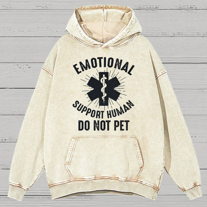 Emotional Support Human Vintage Distressed Hoodie