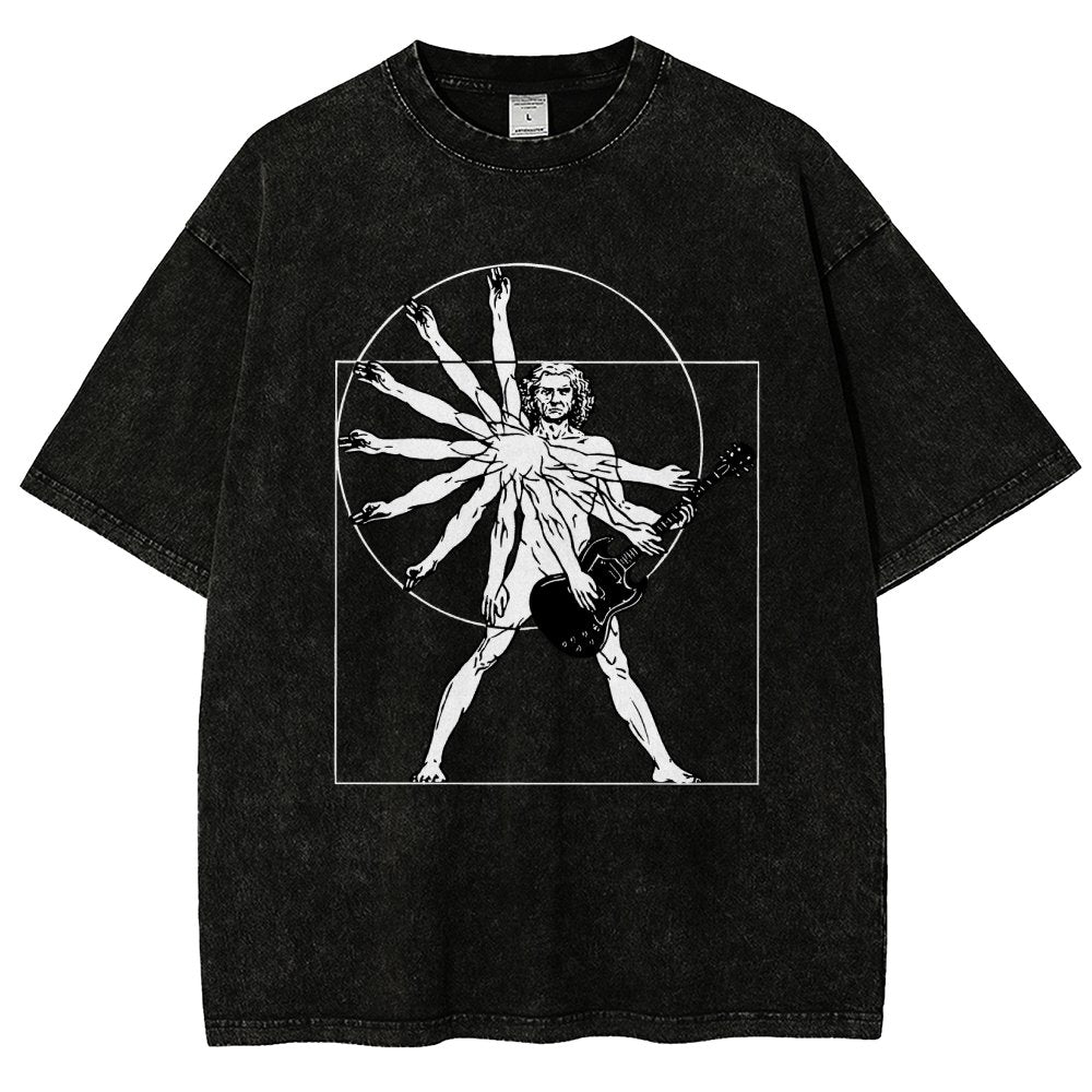 Vitruvian Man Vintage Distressed T-shirt