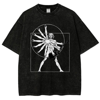 Vitruvian Man Vintage Distressed T-shirt