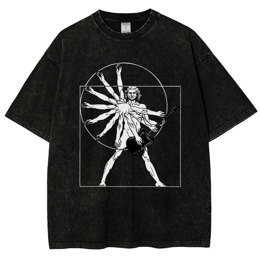 Vitruvian Man Vintage Distressed T-shirt