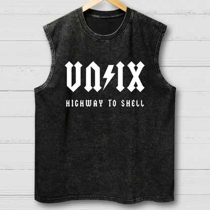Highway to shell Vintage Distressed Washed Tank