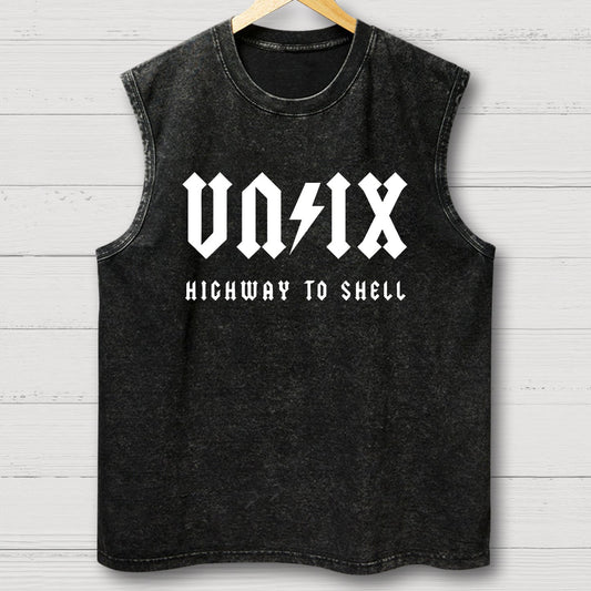 Highway to shell Vintage Distressed Washed Tank