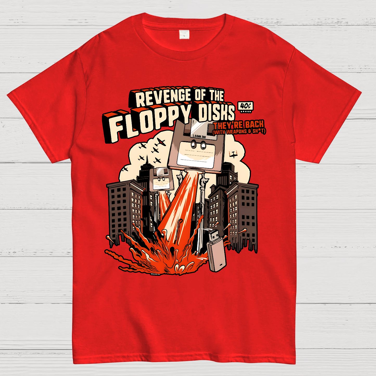 Attack of the Floppy Disks Geek T-Shirt