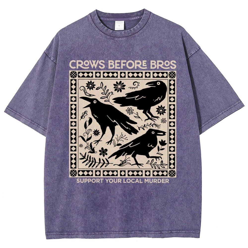 Crows Before Bros Vintage Distressed T-shirt
