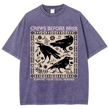 Crows Before Bros Vintage Distressed T-shirt