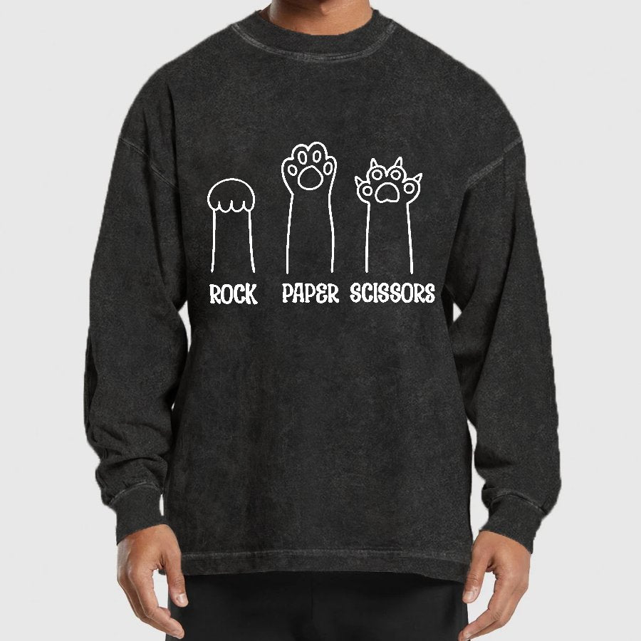Rock Paper Scissors Washed Long Sleeve Tee