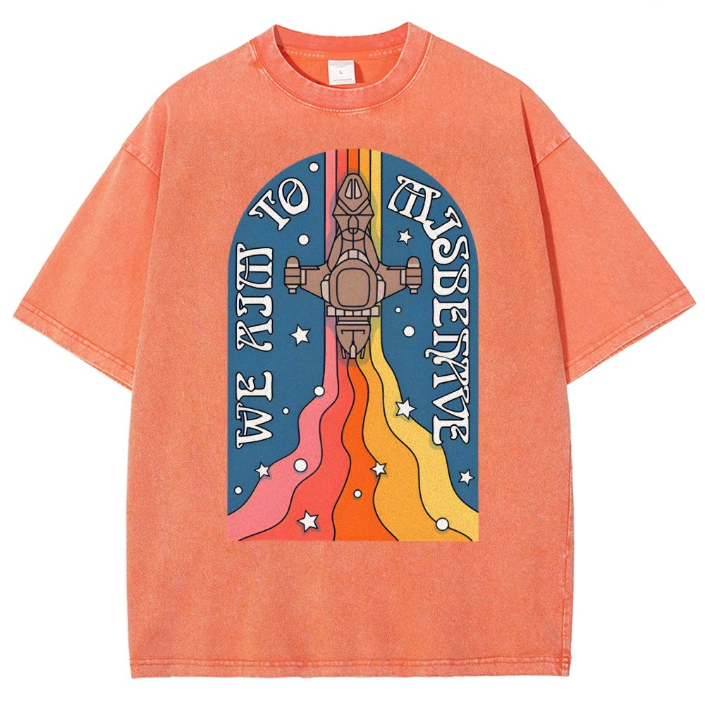 Psychedelic Aim to Misbehave Vintage Distressed T-shirt