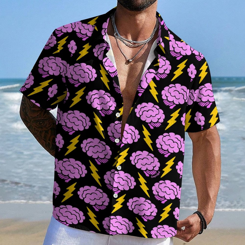 Thunder and Lightning Art Print Geek Hawaiian Shirt