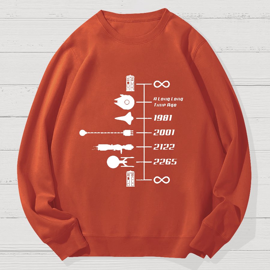 Nostalgic Space Travel Geek Cotton Sweatshirt