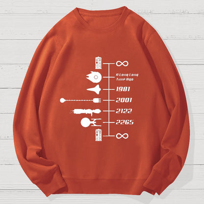 Nostalgic Space Travel Geek Cotton Sweatshirt