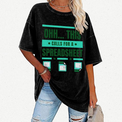 This Calls For A Spreadsheet Office Software Vintage Distressed T-shirt
