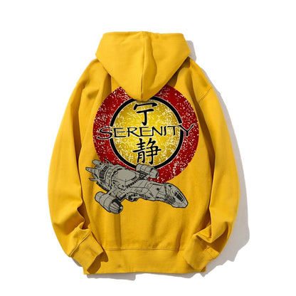 Firefly Mysterious Spacecraft Printed Back Cotton Hoodie