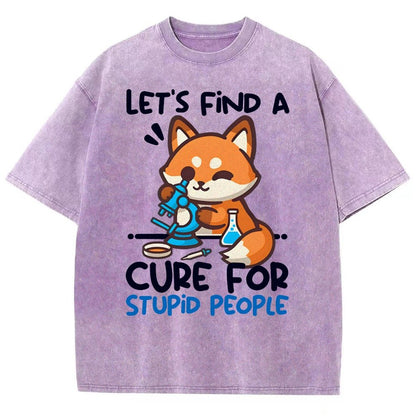 Fox Cure For Stupid People Vintage Distressed T-shirt