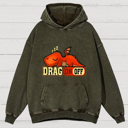 Drag On Off Vintage Distressed Hoodie