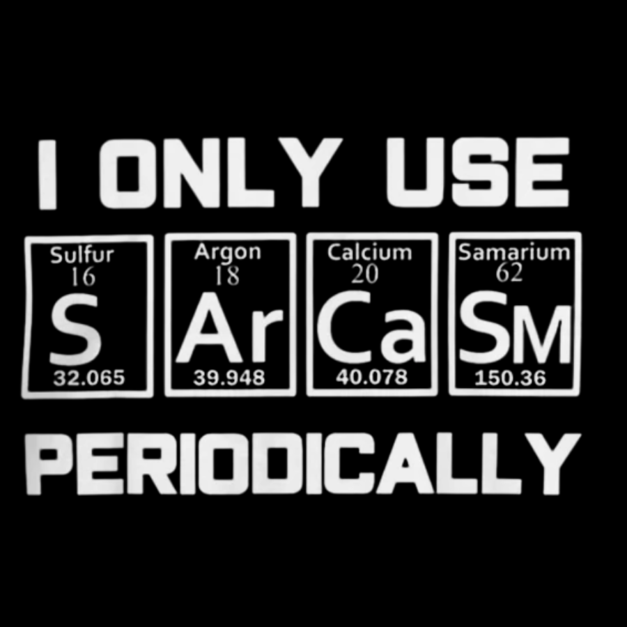 Sarcasm Periodic Table Element Weird Science Washed Long Sleeve Tee