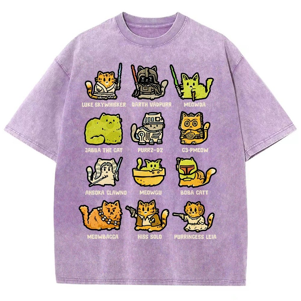 Cats of the Stars Vintage Distressed T-shirt