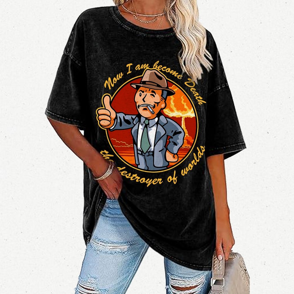 Oppen Boy-Now I am become Death, the destroyer of worlds. Vintage Distressed T-shirt