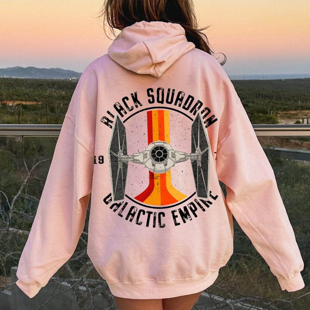 Vintage Squadron Printed Back Unisex Cotton Hoodie