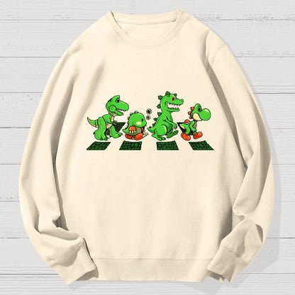 Green Scaly Road Geek Cotton Sweatshirt