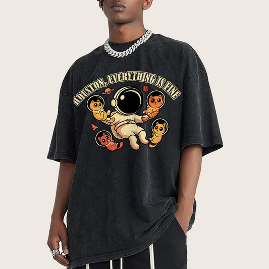 Houston Everything is Fine Vintage Distressed T-shirt