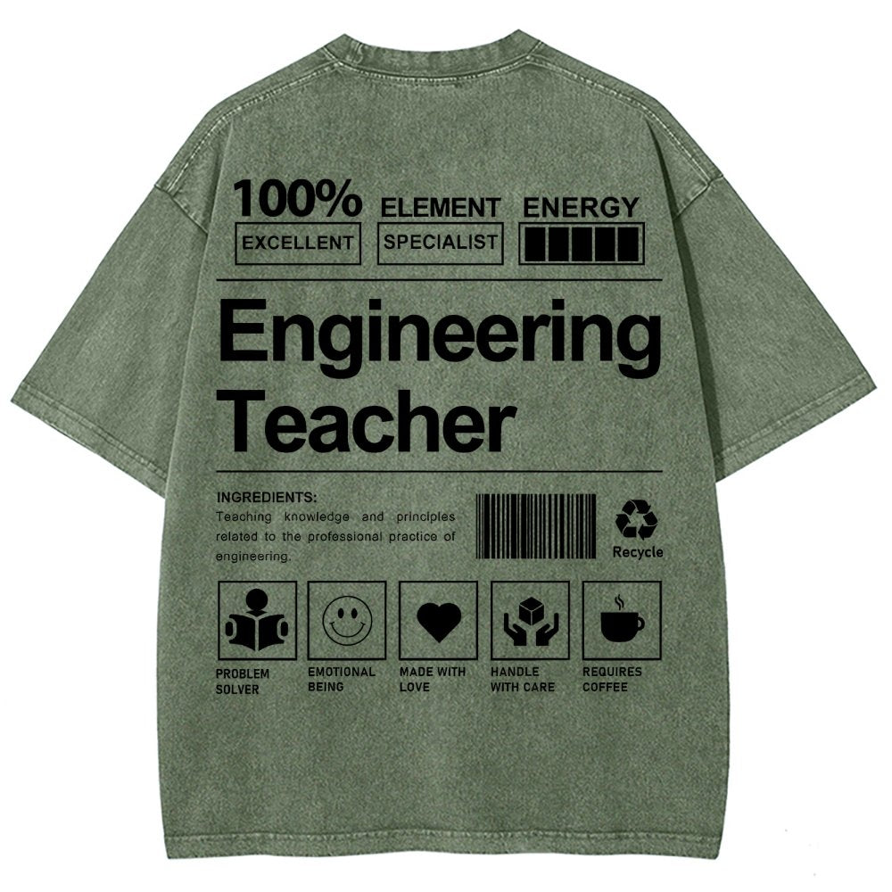 Engineering Teacher Unisex Washed T-Shirt