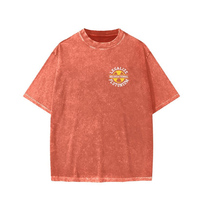 Legalize Recreational Plutonium Front And Back Printing Washed T-shirt