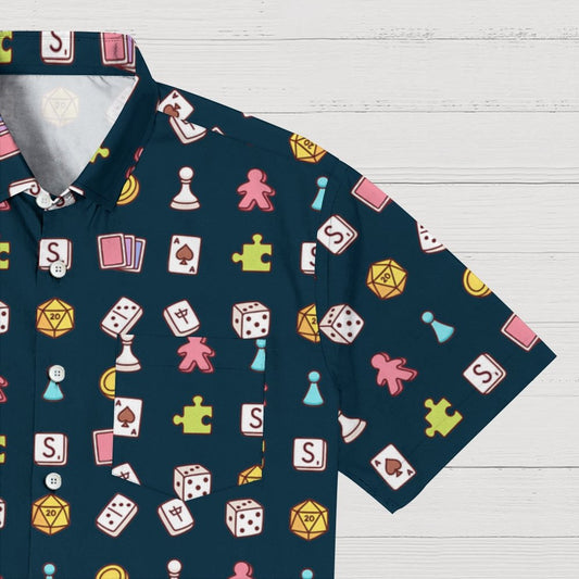 Board Game Beige Blue Geeky Shirt