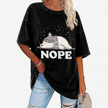 Nope Too Cold for Anything Vintage Distressed T-shirt
