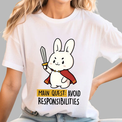 Main Quest Avoid Responsibilities Geek T-Shirt