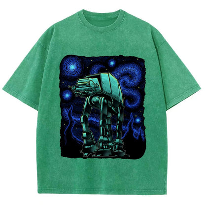 Armored Tank Starry Night Vintage Distressed T-shirt