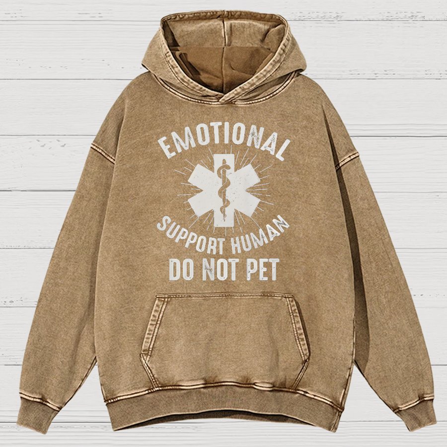 Emotional Support Human Vintage Distressed Hoodie